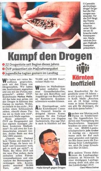 Kronen Zeitung, 11.12.2018 , Kampf den Drogen